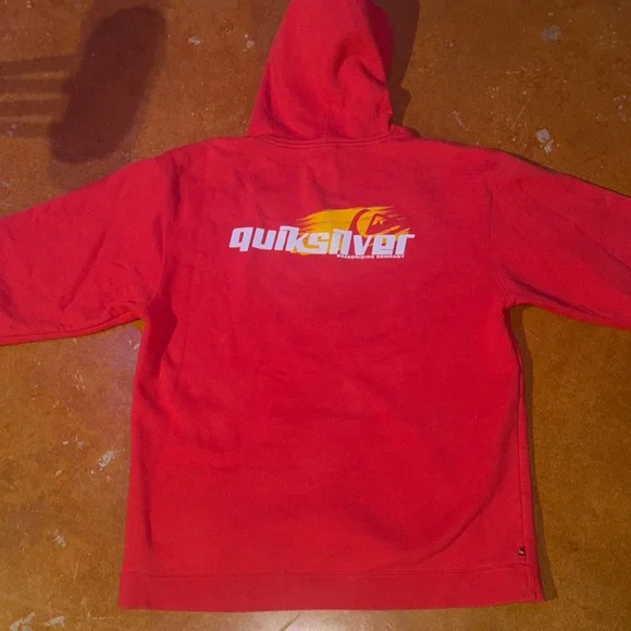 Vintage Quiksilver Bold Red Hoodie - Picture 5 of 7